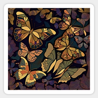 butterflies art nouveau style 4 Sticker